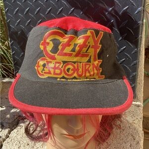Vintage 1982 Ozzy Osbourne Diary Of A Madman red and black Painter Style Cap/hat